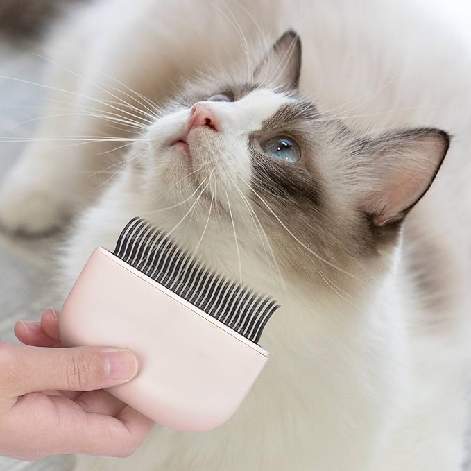 Cat Comb, Cat Brush for Shedding Grooming, Hair Removal Massaging Shell Comb for Cats Dogs Puppy Rabbit Bunny, Easy to Dematting Matted Fur Tangled Hair Undercoat, 2 PCS (Pink)
