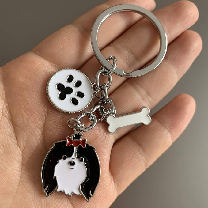 Dog Keychain, Puppy Keyring Keyfob Metal Pet ID Tags for Clothing Bag Adornment Accessory (47-Shih Tzu)