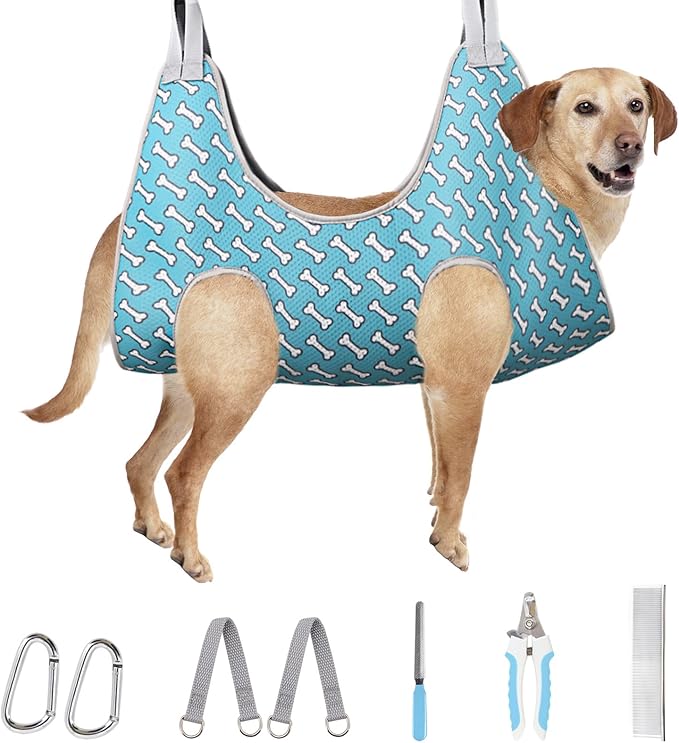 Supet Dog Grooming Hammock for Large Dogs, Relaxation Dog Sling for Nail Trimming, Restraint Hanging Harness for Clipping