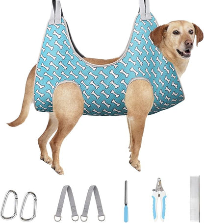 Supet Dog Grooming Hammock for Large Dogs, Relaxation Dog Sling for Nail Trimming, Restraint Hanging Harness for Clipping