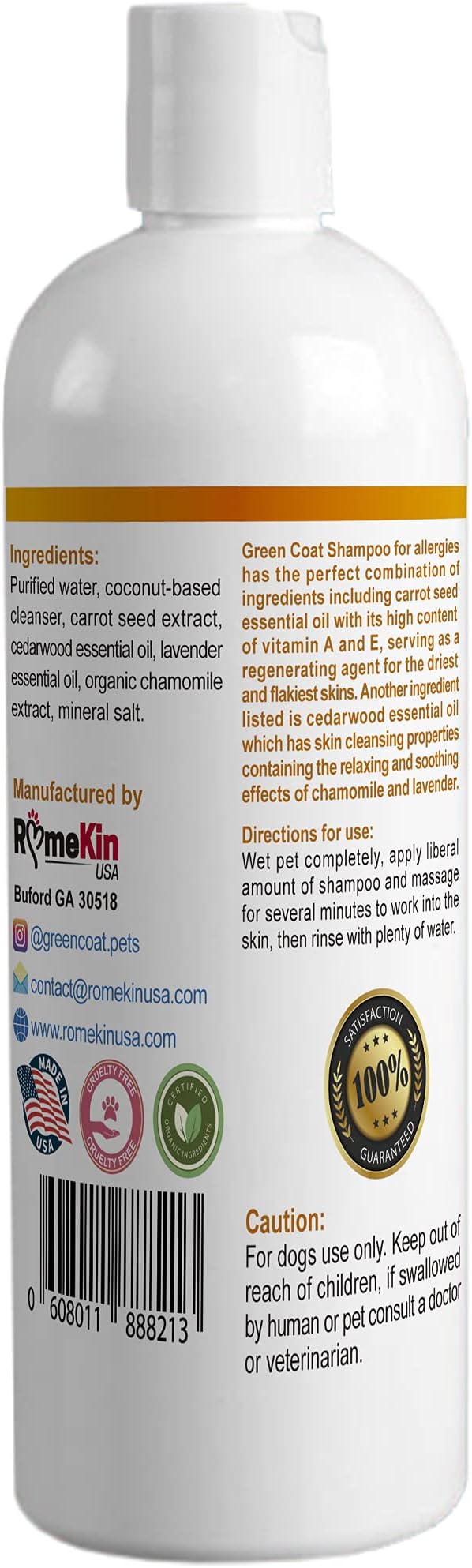 All-Natural Dog Shampoo for Sensitive Skin | Natural and Organic Ingredients | Skin Cleansing Properties, Relieves Dry Itchy Skin | for Dogs with Sensitive and Skin | 16fl oz 473 ml.