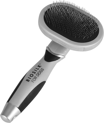 BioSilk for Pets Slicker Dog Brush for Pet Hair Removal | Removes Mats, Tangles & Loose Hair with Minimal Effort & Comfort | Suitable for Long or Short Haired Dogs