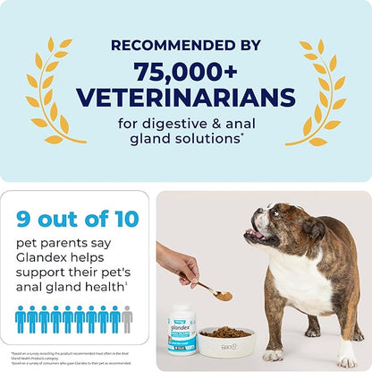 Vetnique Labs Glandex Dog Fiber Supplement Powder for Anal Glands with Pumpkin, Digestive Enzymes & Dog Probiotics for Digestive Health - Vet Recommended - Boot The Scoot (Pork Liver, 4.0oz Powder)