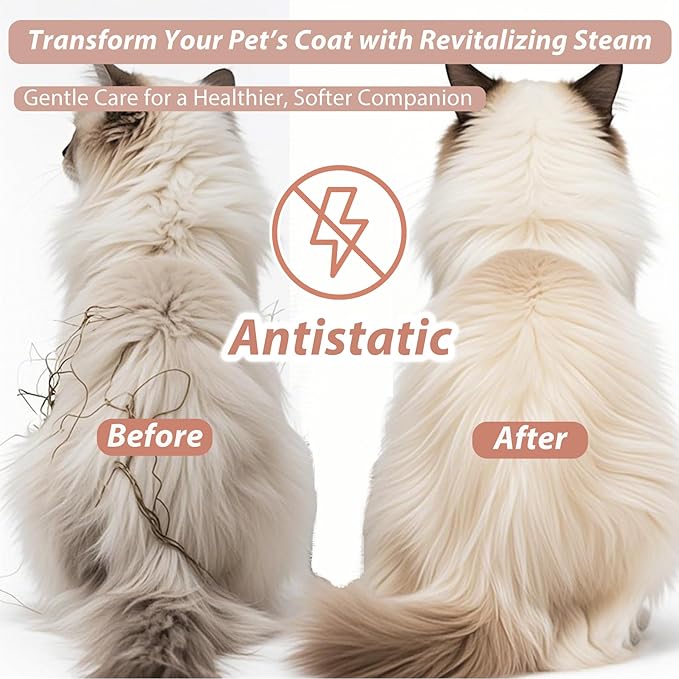 3 in 1 Cat Steam Brush Rechargeable Anti-Static Pet Spray Hair Removal Comb for Shedding and Grooming Multi-functional Pet Massage Brushes for Cats Dogs Small Animals