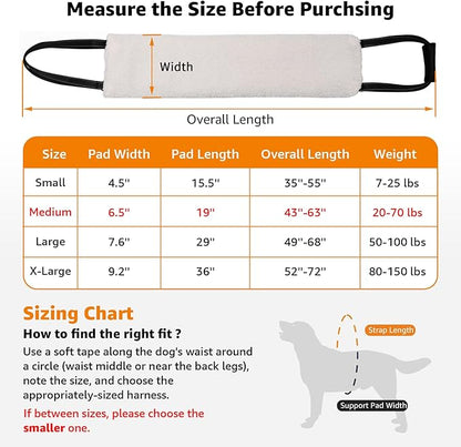 LOOBANI Portable Dog Sling for Back Legs, Hip Support Harness to Help Lift Dogs Rear for Canine Aid and Old K9 Cruciate Ligament Rehabilitation