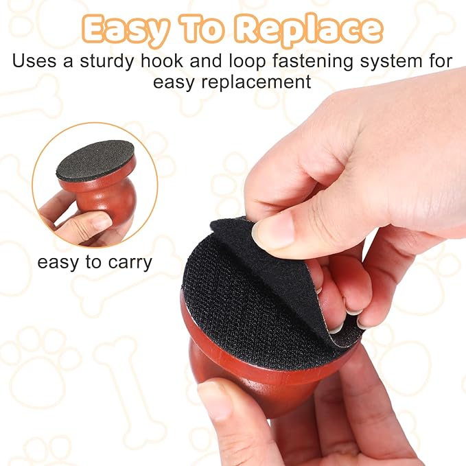 Dog Nail File Board with 3PCS Replaceable Sandpaper, Wooden Dog Nail Scratch Board Pad, Puppy Stress-Free Training Claw Care Emery Pad Treat Box Trimmers Accessories(Brown)