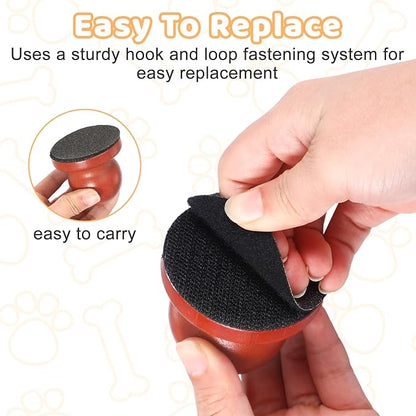 Dog Nail File Board with 3PCS Replaceable Sandpaper, Wooden Dog Nail Scratch Board Pad, Puppy Stress-Free Training Claw Care Emery Pad Treat Box Trimmers Accessories(Brown)