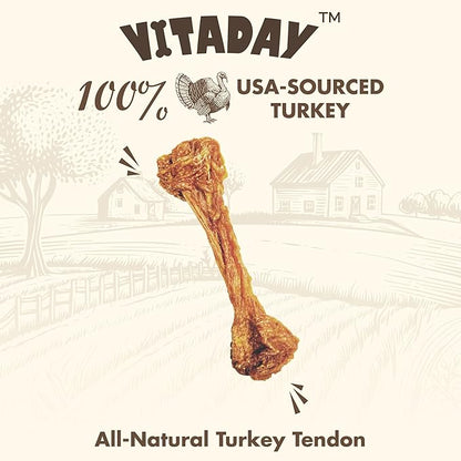 Turkey Tendon for Dogs, Turkey Treats Bone (L) 1 Unit per Pack, 100% Natural, USA-Sourced, High-Protein, Low-Fat, Long-Lasting Dog Chew, Rawhide Alternative, Hypoallergenic Puppy & Dog Treats