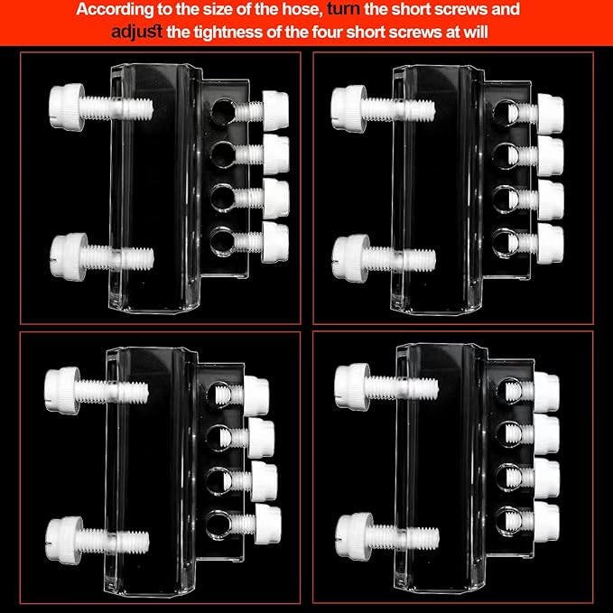 Aquarium dosing pump tubing holder Fixture,Dosing tubing holder for aquarium air pump accesories，Acrylic dosing container tube fixture holder for dosing pump（1 or 2 Pieces Pack） (2 Pieces Pack)