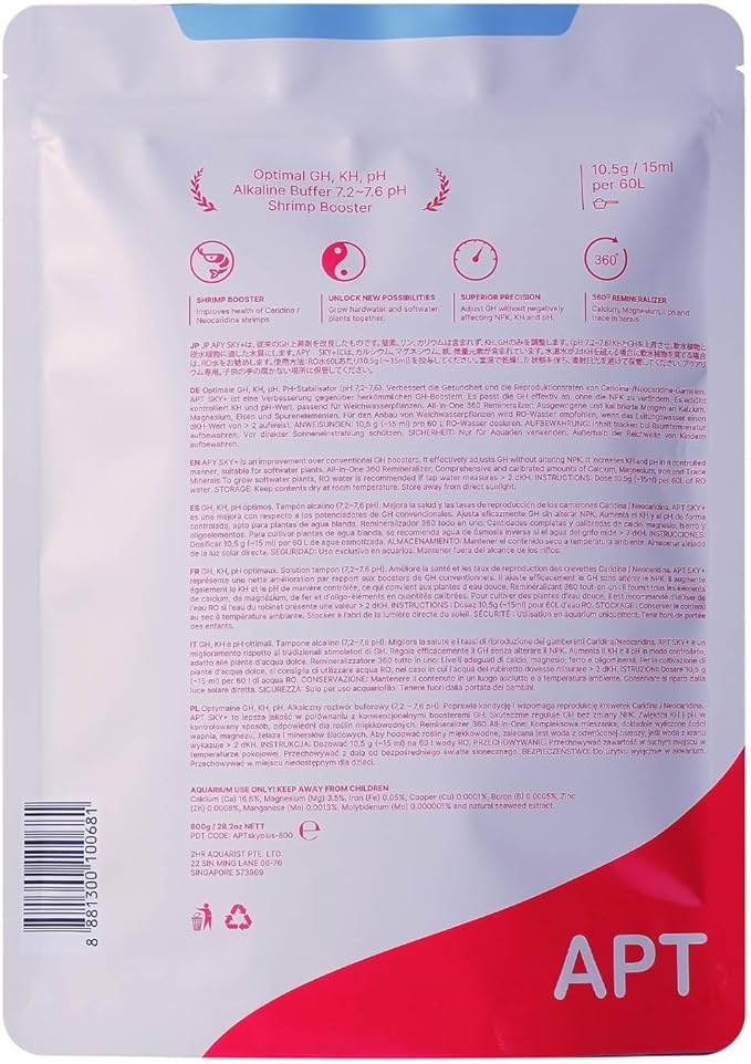 2HR Aquarist APT Sky Plus GH KH Booster + Shrimp Minerals (800G)