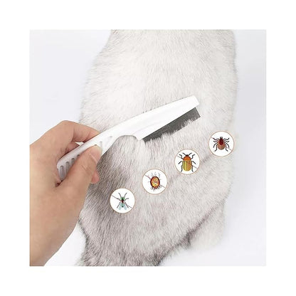 2 Pcs Pet Grooming Comb, Stainless Steel Dog Cat Grooming Combs with Stainless Steel Teeth, Pet Dematting Tools, for Small, Medium & Large Pets