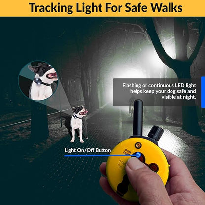 E-Collar  Educator ET-302-1/2 Mile Waterproof Remote Dog Training Collar Includes Premium Finger Clicker Trainer, 100 Programmable Levels + Vibration + Light + Sound