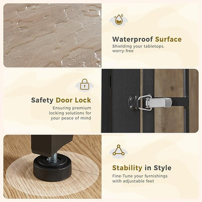 43'' Stackable Dog Crate Furniture Large Breed with Double Rooms,Wooden Dog Crate Heavy Duty Dog Kennel Indoor with Removable Divider for Small to Medium Dogs, Can Use Separately