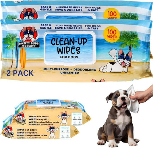 Dog Wrinkle Wipes English Bulldog - 200 count - Gentle, Plant Based, Unscented Bulldog Face Wipes - Frenchie Wrinkle Wipes - Dog Wipes for Paws and Butt, Dog Wipes Cleaning Deodorizing