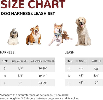 Dog Harness and Leash Set for Large Dogs Rayon Derived from Bamboo 90%, Polyester 10%, No Pull Dog Harness, Step-in Adjustable Dog Leash, Dog Harness and Leash Set for Large Dogs-Pink