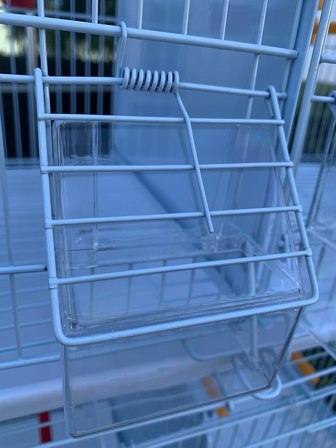 Seny Set of 4 Stackable Breeding Bird Cage for Canary Finch Small Birds (White)