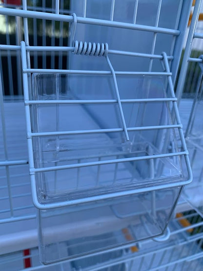 Seny Set of 4 Stackable Breeding Bird Cage for Canary Finch Small Birds (White)