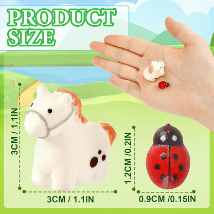 56 Pcs Mini Resin Animals Tiny Farm Animals Resin Ducks Cats Turtles Frogs Mini Animals Figures to Hide Mini for Fairy Garden Accessories House Decor Aquarium Ornaments