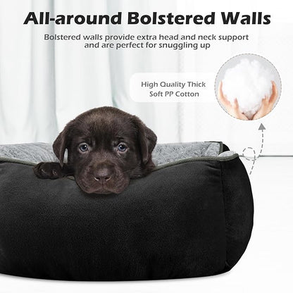 INVENHO Medium Dog Bed Rectangle Washable Orthopedic Soft Calming Sleeping Pet Cuddler with Anti-Slip Bottom