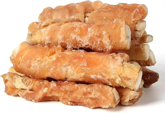 Natural Dog Treats, Chicken Wrapped Beef Cartilage Dog Treat Long-Lasting High Protein Training Treats for Small Medium Large Dogs 12 Counts