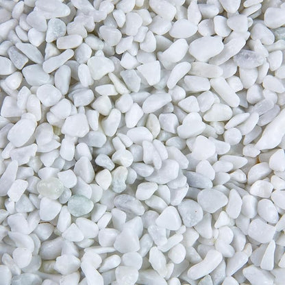 5lb Rocks Polished Silica Gravel for Plants Garden, Decorative Pebbles Ideal for Fish Tank, Vases, Succulents, Crafting, Home Decor and Garden Landscaping, Snow White(0.16-0.24”)