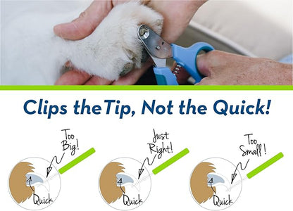 Zen Clipper Pet Nail Clipper for Cats – Cat Nail Trimmer for Safer Pet Grooming Care - Clean, Quiet, and Easy-to-Use Stainless Steel Claw Trimmer - (2.5mm Hole)