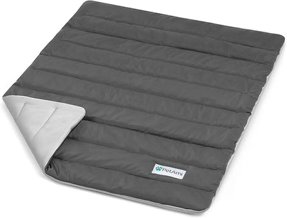 PetAmi Cooling Mat for Dog, Premium Pet Cooling Blanket for Crate Kennel, Indoor Cat Cool Sleeping Pad, Q-MAX Cold Sofa Couch Cover for Summer, Gray/Light Grey, Small (24x32)