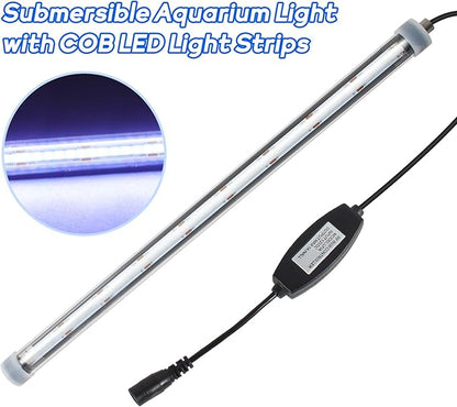 Submersible Aquarium Light for Fish Tank: Full Spectrum Aquarium Plant Light with Dimming Colors Change - 5in Underwater Fish Tank Light with Remote and Suction for 5 gallon Saltwater Freshwater Tanks