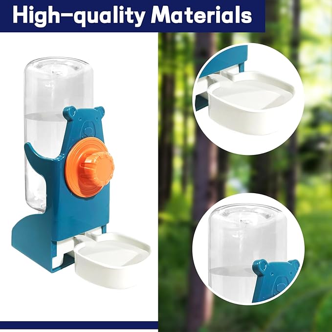 VERTUPET No Mess Bird Feeders with Water Dispenser Automatic Transparent Acrylic Food Container Drinker for Cage Automatic Parrot Feeder Seed Container Cage Accessories (Blue)