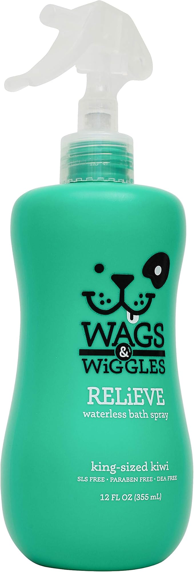 Wags & Wiggles Relieve Anti-Itch Spray for Dogs | Waterless Dry Shampoo for Dogs with Dry, Itchy, Or Sensitive Skin | Kiwi Scent Your Dog Will Love, Anti-Itch Spray - Kiwi, 12 Ounces - 4 Pack