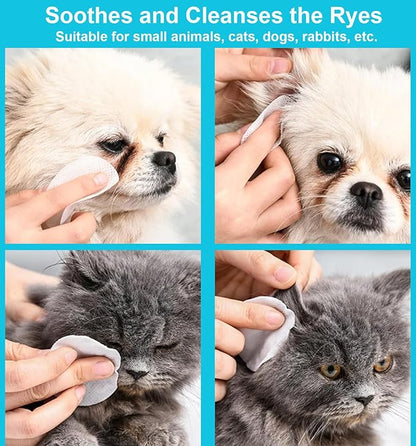 Pet Eye Wipes For Dogs, Natural Dog Wipes for Paws and Eyes,Gentle and Safe Dog Wipes Cleaning for Remove Tear Stains and Mucus, Dog Eye Wipes and Cleaning Wipes for Dog, Cat, furry animals 130 pcs