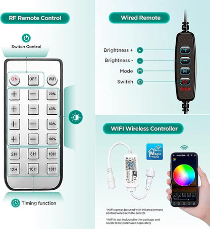 Lominie Full Spectrum Aquarium Light, 4 Channels Remote Control，Adjustable Gooseneck Freshwater Super Bright Fish Tank Light for Planted Nano Freshwater Aquarium Tank (A20 16W Freshwater