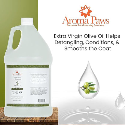 Dog Shampoo and Conditioner - Aromatic Tearless Shampoo for Cleansing, Grooming, and Conditioning - Moisturizing Anti Itch Shampoo for Dogs and Puppies - Ultra Sensitive Olive Oil, 1 Gallon