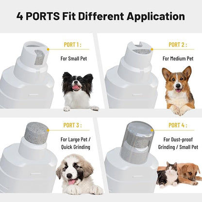 NUMINA Dog Nail Grinder with 2 LED Light 3-Speed Professional Electric Rechargeable Pet Nail Trimmer Quiet Painless Paws Grooming & Smoothing for Small Medium Large Dogs & Cats (White)