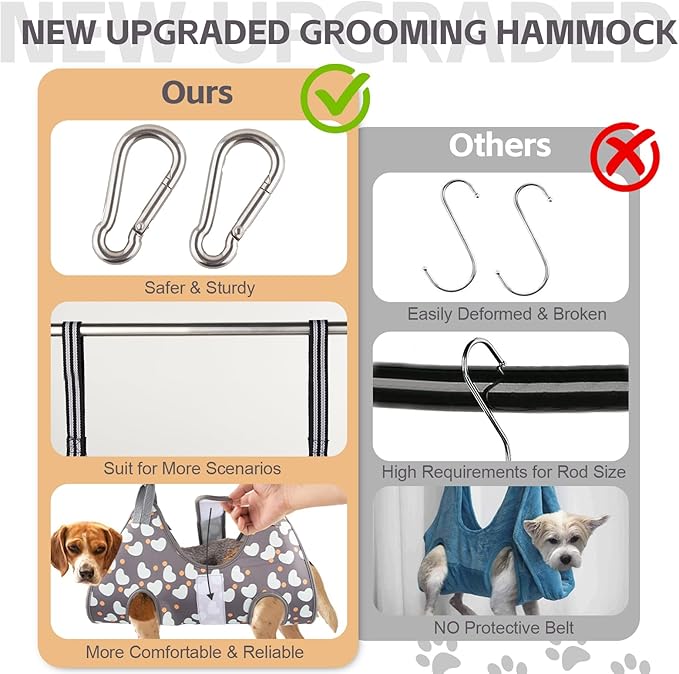 Dog Grooming Hammock with Nail Clippers/Nail Trimmers, Dog Grooming Harness for Nail Trimming, Pet Grooming Sling Helper for XL Large Dogs