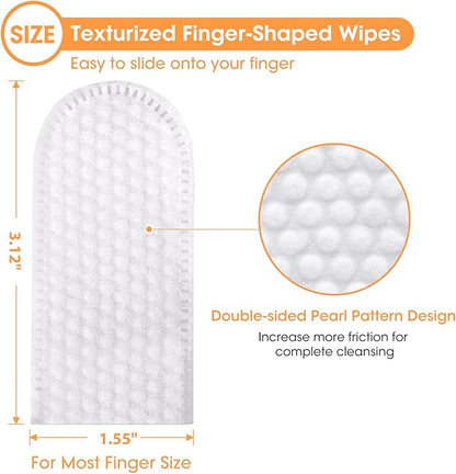 Teeth Cleaning Finger Wipes, Dog Dental Wipes, Reduce Plaque & Tartar, Freshen Breath, Safe & Natural Pet Dental Wipes for Dogs Teeth, Portable Dog Tooth Wipes for Cats,50 Ct,Unscented