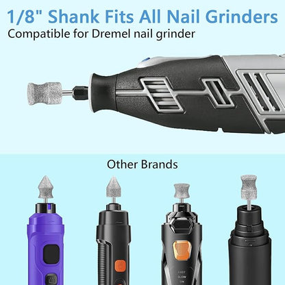 Diamond Rotary Nail Grinder Bits for Dog, 1/8" Diamond Dog Nail Grinder Attachment Attachment for Dremel Grinder Replacement Heads Pets Nail Care Clippers for Medium Large Dogs.