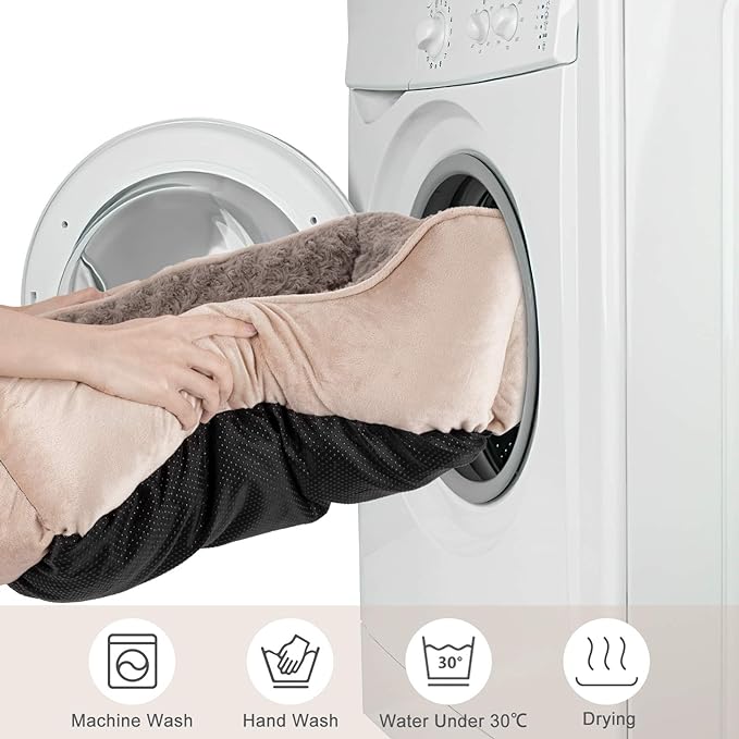 JOEJOY Rectangle Dog Bed for Large Medium Small Dogs - Washable Orthopedic Sofa Bed, Soft Breathable Puppy & Pet Cuddler, Durable Calming Dog Bed with Anti-Slip Bottom, Multiple Sizes, Beige