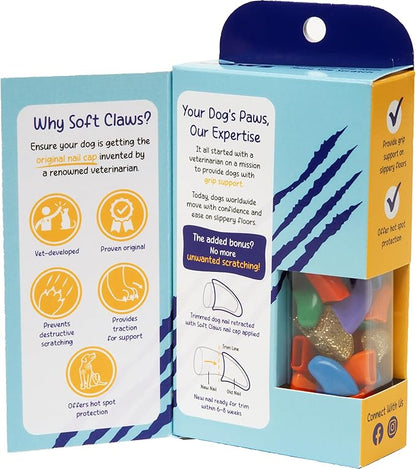 Soft Claws Nail Caps for Dogs with Non-Slip Design Made in USA - 40 Dog Nail Covers for Long-Lasting Protection of Floors and Furniture - Pride, Large