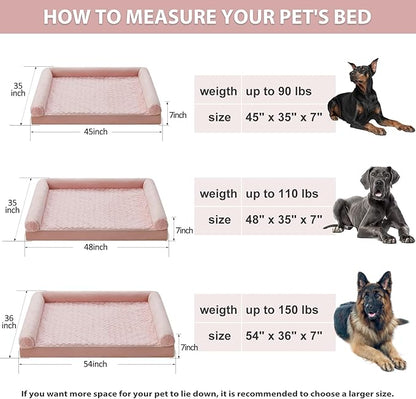 BFPETHOME Dog Beds for Large Dogs, Orthopedic Dog Bed for Medium Large Dogs,Big Waterproof Couch Dog Pet Bed with Removable Washable Cover