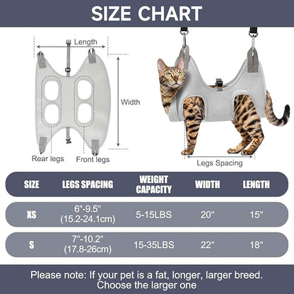 Dog Grooming Hammock, Dog Grooming Harness, Dog Nail Trimming Restraint, Dog Grooming Tools, Dog Nail Clippers for Small Dogs,Grooming Hammock for Small Dogs, Pet Grooming Hammock