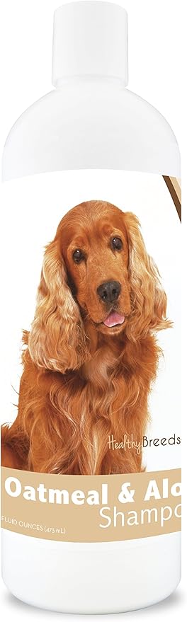 Healthy Breeds Dog Oatmeal Shampoo with Aloe for Cocker Spaniel - Over 75 Breeds  16 oz - Mild and Gentle for Itchy, Scaling, Sensitive Skin  Hypoallergenic Formula and pH Balanced