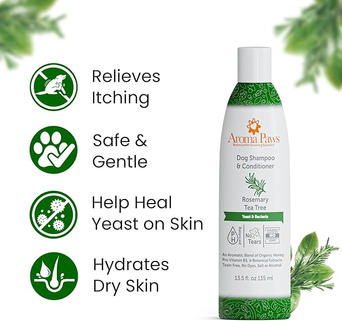 Dog Shampoo  Cleansing Wash, Conditioning, Moisturizing  Healthy Ingredients  Aromatic Grooming Puppy Shampoo  Tearless Cleaner, Rosemary Tea Tree