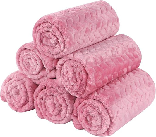 BVAGSS 6 Pack Small Dog Blanket, Super Soft Warm Pet Cover Blankets, Wheat Ears Print Puppy Fleece Flannel Blanket for Small Medium Dogs and Cats MW003