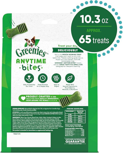 Greenies Anytime Bites Dog Treats, Mint Flavor, 10.3 oz. Bag