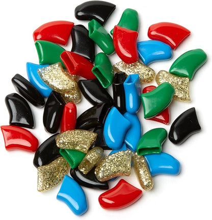 Soft Claws Nail Caps for Dogs with Non-Slip Design Made in USA - 40 Dog Nail Covers for Long-Lasting Protection of Floors and Furniture - The Games (Blue, Black, Red, Gold Sparkle, Green), XXL