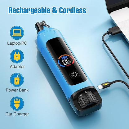 Dog Nail Grinder, 6-Speed Quiet Electric Dog Nail Trimmers, Dog Nail Clippers with File for Small Medium Large Dogs, Cats, Rechargeable Pet Paw Grooming Supplies Kit, 2 Grinding Wheels (Blue)