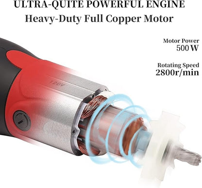 DUCKBOY Heavy Duty Clippers for Thick Coats Animals, 500W Professional Electric Shearing Machine for Horse Pony Cattle and Large Dogs Livestocks Grooming, 6 Speed & 2 Detachable Shearing Blades