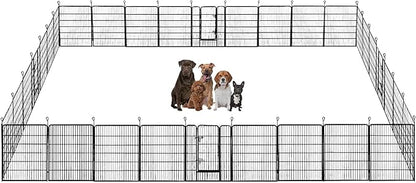 BestPet | Dog Playpen | 40 Inch, 32 Panels | Heavy Duty Metal Pet Exercise Pen | Indoor Outdoor Fence Panels | Rust-Resistant, Removable, Tool-Free Setup | Anti-Skid, Expandable Design
