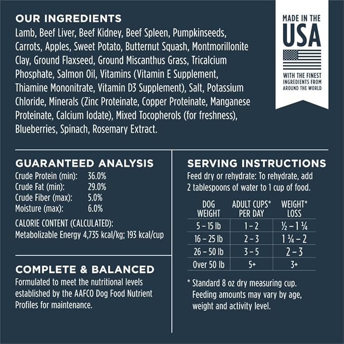 Instinct Freeze Dried Raw Meals Grain Free Dog Food, Dog Food Dry, Freeze Dried Dog Food, Raw Dog Food, Lamb Recipe, 9 oz